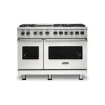 Viking VDR5486GPWLP 5 Series 48 inch Dual Fuel Range with 6 Sealed Burners and Griddle (Pure White, Liquid Propane)