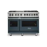 Viking VDR5486GSQLP 5 Series 48 inch Dual Fuel Range with 6 Sealed Burners and Griddle (Squall, Liquid Propane)