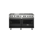 Viking VDR5606GQCSLP 5 Series 60" Dual Fuel Range with 6 Sealed Burners, Griddle and Grill (Cast Black, Liquid Propane)