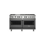 Viking VDR5606GQDGLP 5 Series 60" Dual Fuel Range with 6 Sealed Burners, Griddle and Grill (Damascus Grey, Liquid Propane)