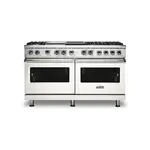 Viking VDR5606GQPWLP 5 Series 60" Dual Fuel Range with 6 Sealed Burners, Griddle and Grill (Pure White, Liquid Propane)