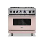 Viking VDR73624GBHLP 7 Series 36" Dual Fuel Range with 4 Sealed Burners and Griddle (Blush, Liquid Propane)