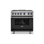 Viking VDR73624GCSLP 7 Series 36" Dual Fuel Range with 4 Sealed Burners and Griddle (Cast Black, Liquid Propane)