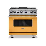 Viking VDR73624GDALP 7 Series 36" Dual Fuel Range with 4 Sealed Burners and Griddle (Daffodil, Liquid Propane)