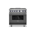 Viking VDR73624GDGLP 7 Series 36" Dual Fuel Range with 4 Sealed Burners and Griddle (Damascus Grey, Liquid Propane)