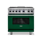 Viking VDR73624GIVLP 7 Series 36 inch Dual Fuel Range with 4 Sealed Burners and Griddle (Ivy, Liquid Propane)