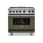 Viking VDR73624GMALP 7 Series 36 inch Dual Fuel Range with 4 Sealed Burners and Griddle (Martini, Liquid Propane)