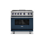 Viking VDR73624GSBLP 7 Series 36 inch Dual Fuel Range with 4 Sealed Burners and Griddle (Slate Blue, Liquid Propane)