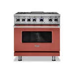 Viking VDR73624GSCLP 7 Series 36 inch Dual Fuel Range with 4 Sealed Burners and Griddle (Spiced Cider, Liquid Propane)