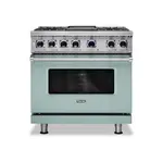 Viking VDR73624GSPLP 7 Series 36 inch Dual Fuel Range with 4 Sealed Burners and Griddle (Splash, Liquid Propane)