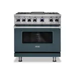 Viking VDR73624GSQLP 7 Series 36 inch Dual Fuel Range with 4 Sealed Burners and Griddle (Squall, Liquid Propane)