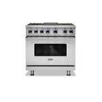 Viking VDR73624GSSLP 7 Series 36 inch Dual Fuel Range with 4 Sealed Burners and Griddle (Stainless Steel, Liquid Propane)