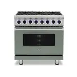 Viking VDR73626BEULP 7 Series 36" Dual Fuel Range with 6 Sealed Burners (Eucalyptus, Liquid Propane)