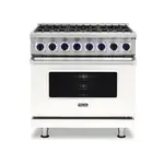 Viking VDR73626BPWLP 7 Series 36 inch Dual Fuel Range with 6 Sealed Burners (Pure White, Liquid Propane)