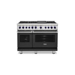 Viking VDR74826GCSLP 7 Series 48" Dual Fuel Range with 6 Sealed Burners and Griddle (Cast Black, Liquid Propane)