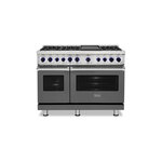 Viking VDR74826GDGLP 7 Series 48" Dual Fuel Range with 6 Sealed Burners and Griddle (Damascus Grey, Liquid Propane)