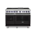 Viking VDR74826GONLP 7 Series 48" Dual Fuel Range with 6 Sealed Burners and Griddle (Onyx, Liquid Propane)