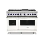 Viking VDR74826GPWLP 7 Series 48" Dual Fuel Range with 6 Sealed Burners and Griddle (Pure White, Liquid Propane)