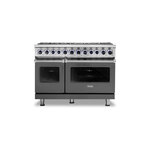 Viking VDR74828BDGLP 7 Series 48" Dual Fuel Range with 8 Sealed Burners (Damascus Grey, Liquid Propane)