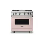 Viking VGR5364GBHLP 5 Series 36" Sealed Burner Gas Range with 4 Burners and Griddle  (Blush, Liquid Propane)