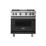 Viking VGR5364GCSLP 5 Series 36" Sealed Burner Gas Range with 4 Burners and Griddle  (Cast Black, Liquid Propane)