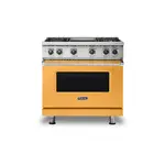 Viking VGR5364GDALP 5 Series 36" Sealed Burner Gas Range with 4 Burners and Griddle  (Daffodil, Liquid Propane)