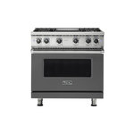 Viking VGR5364GDGLP 5 Series 36" Sealed Burner Gas Range with 4 Burners and Griddle  (Damascus Grey, Liquid Propane)