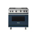 Viking VGR5364GSBLP 5 Series 36" Sealed Burner Gas Range with 4 Burners and Griddle  (Slate Blue, Liquid Propane)