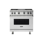 Viking VGR5364GSSLP 5 Series 36" Sealed Burner Gas Range with 4 Burners and Griddle  (Stainless Steel, Liquid Propane)