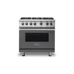 Viking VGR5366BDGLP 5 Series 36" Sealed Burner Gas Range with 6 Burners (Damascus Grey, Liquid Propane)