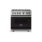 Viking VGR5366BONLP 5 Series 36" Sealed Burner Gas Range with 6 Burners (Onyx, Liquid Propane)