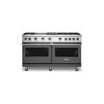 Viking VGR5606GQDGLP 5 Series 60" Sealed Burner Gas Range with 6 Burners, Griddle and Grill (Damascus Grey, Liquid Propane)