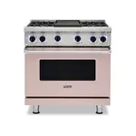 Viking VGR73624GBHLP 7 Series 36" Sealed Burner Gas Range with 4 Burners and Griddle (Blush, Liquid Propane)