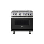 Viking VGR73624GCSLP 7 Series 36" Sealed Burner Gas Range with 4 Burners and Griddle (Cast Black, Liquid Propane)