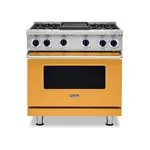 Viking VGR73624GDALP 7 Series 36" Sealed Burner Gas Range with 4 Burners and Griddle (Daffodil, Liquid Propane)