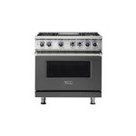 Viking VGR73624GDGLP 7 Series 36" Sealed Burner Gas Range with 4 Burners and Griddle (Damascus Grey, Liquid Propane)