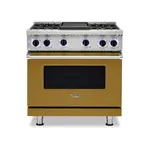 Viking VGR73624GGHLP 7 Series 36" Sealed Burner Gas Range with 4 Burners and Griddle (Golden Hour, Liquid Propane)