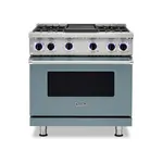 Viking VGR73624GNSLP 7 Series 36" Sealed Burner Gas Range with 4 Burners and Griddle (November Sky, Liquid Propane)