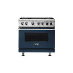 Viking VGR73624GSBLP 7 Series 36" Sealed Burner Gas Range with 4 Burners and Griddle (Slate Blue, Liquid Propane)