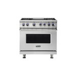 Viking VGR73624GSSLP 7 Series 36" Sealed Burner Gas Range with 4 Burners and Griddle (Stainless Steel, Liquid Propane)