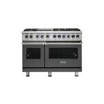 Viking VGR74826GDGLP 7 Series 48" Sealed Burner Gas Range with 6 Burners and Griddle (Damascus Grey, Liquid Propane)