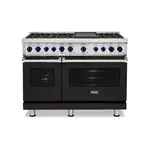 Viking VGR74826GONLP 7 Series 48" Sealed Burner Gas Range with 6 Burners and Griddle (Onyx, Liquid Propane)