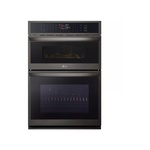 LG WCEP6423D 30" Double Wall Oven and Microwave Combination with 1.7 Microwave and 4.7 Oven cu. ft. Capacity, Convection Technology with Air Fry, EasyClean® and Self Clean, SmoothTouch® Glass Controls (PrintProof Black Stainless Steel)