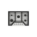 Whirlpool WCGK7030PS 30" Gas Cooktop with 5 Burners, SpeedHeat Burner, EZ-2-Lift Hinged Cast-Iron Grates, 5K BTU Simmer Burner, in Stainless Steel