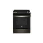 Whirlpool WEE515S0LV 30" Electric Range with 4 Elements, 4.8 cu. ft. Capacity, Ceramic Glass Cooktop, Sabbath Mode, Adjustable Self-Clean Cycle, ADA Compliant (Black Stainless Steel)