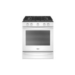 Whirlpool WEG750H0HW 30" Smart Slide-in Gas Range with 5 Sealed Burners, 5.8 cu. ft. Capacity, Scan-to-Cook technology,  Air Fry, ADA Compliant (White)