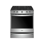 Whirlpool WEG750H0HZ 30" Smart Slide-in Gas Range with 5 Sealed Burners, 5.8 cu. ft. Capacity, Scan-to-Cook technology,  Air Fry, ADA Compliant (Fingerprint Resistant Stainless Steel)