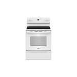 Whirlpool WFES3530RW 30" Electric Range with 4 Radiant Elements, 3000 Watts Heating Power, Warm Zone, Storage Drawer (White)