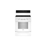 Whirlpool WFES7530RW 30" Freestanding Electric Range with 5 Sealed Burners, 5.3 cu. ft. Oven Capacity, WipeClean™ Coating, FlexHeat™ Dual Radiant Element, Air Cooking Technology, in Fingerprint Resistant Stainless Steel (White)