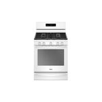 Whirlpool WFG775H0HW 30" Gas Range with 5 Sealed Burners, 5.8 cu. ft. Oven Capacity, 18000 BTU Heating Power, AquaLift® Self-Cleaning Technology (White)